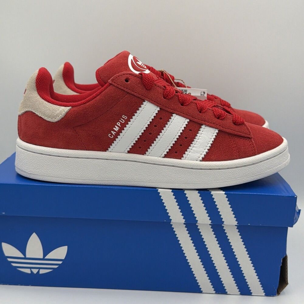 Adidas Campus 00s J Sneakers Kids Size 5.5 Red Suede/White IG1230